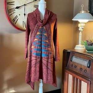 Uncle Frank Embroidered Cowl Neck Dress